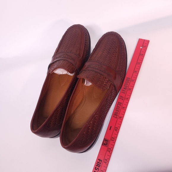 Wright  woven Italian leather loafers Made in Italy Sz. 14 - Picture 9 of 10